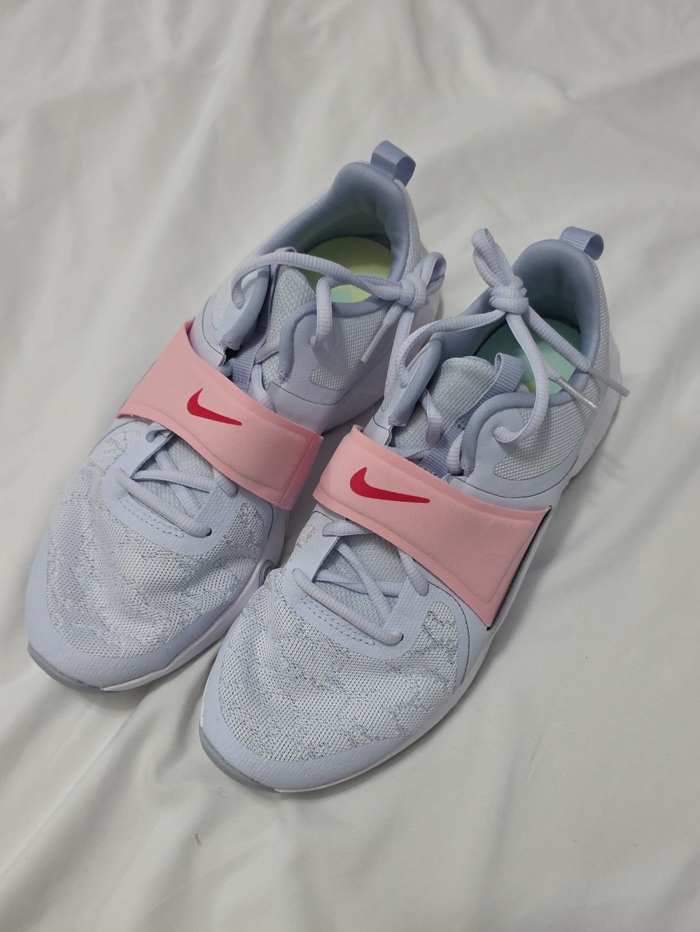 Nike Women Football Gray and Pink Strap Sneakers